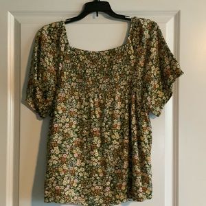 Old Navy Square Neck Floral Print Top - Women's Size Medium